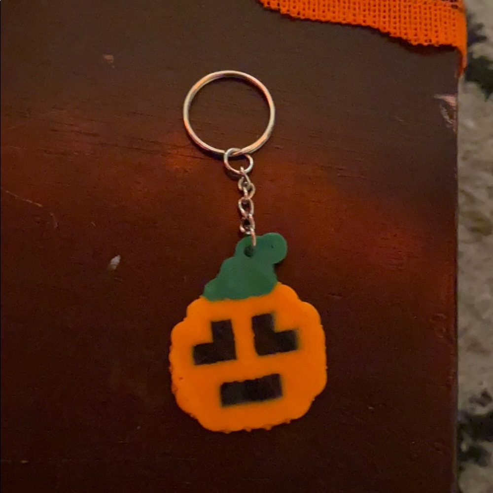 Pumpkin Perler Keychain